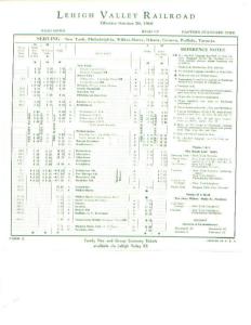 Final Lehigh Valley Passenger Timetable